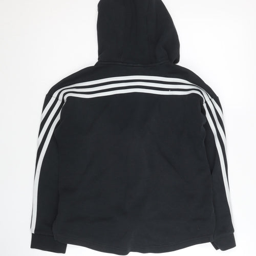 Adidas Girls Black Full Zip Hoodie - Size 11-12 Years