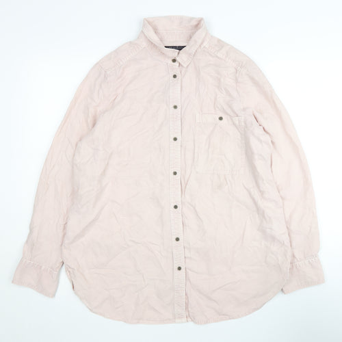 Marks and Spencer Women's Pink Button-Up Shirt Size 12