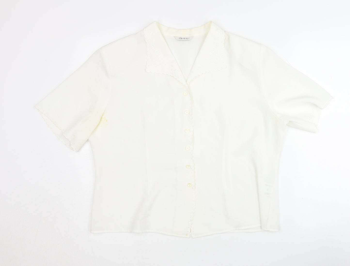 Berkertex Women's Ivory Button-Up Shirt Size 20