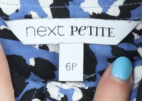 Next Women's Blue Button-Up Animal Print Shirt Size 6P