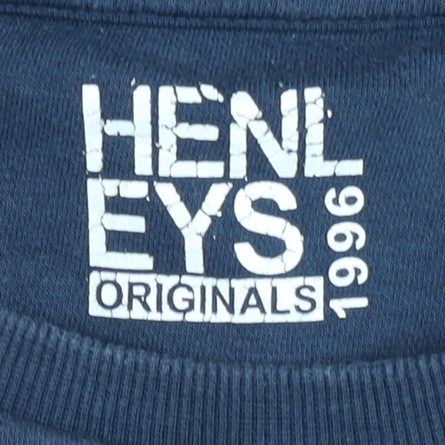 Henleys Men's Blue XL Graphic Print Pullover Sweatshirt