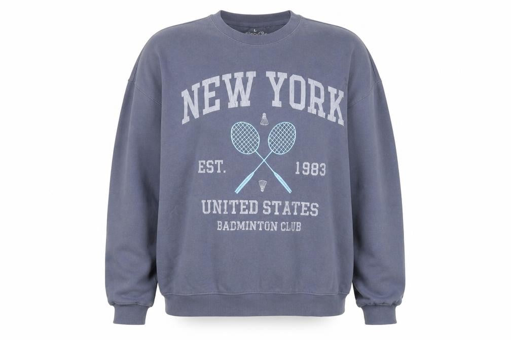 Goodie Two Sleeves Unisex Blue L Sweatshirt with Graphic Print