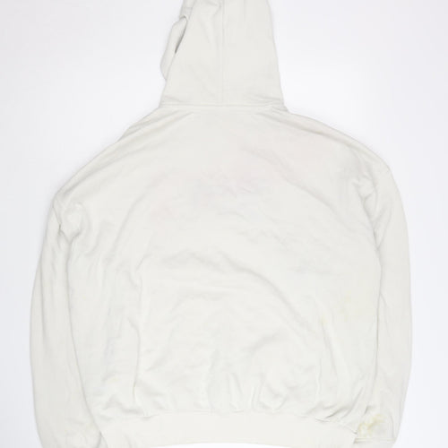 Reebok Unisex White Hoodie Large Casual Pullover
