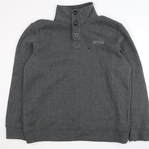 Regatta Men's Grey Henley Sweatshirt - L