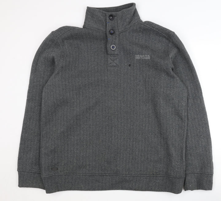 Regatta Men's Grey Henley Sweatshirt - L