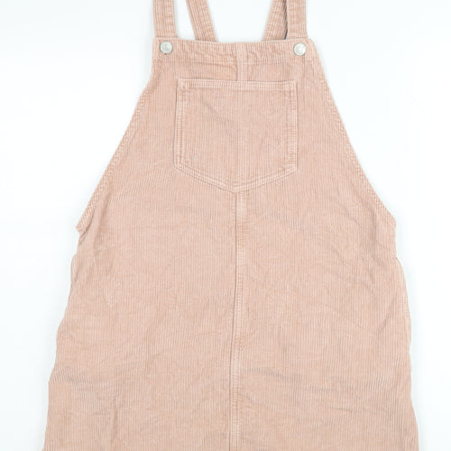 Topshop Beige Corduroy Pinafore Dress UK 10 Women