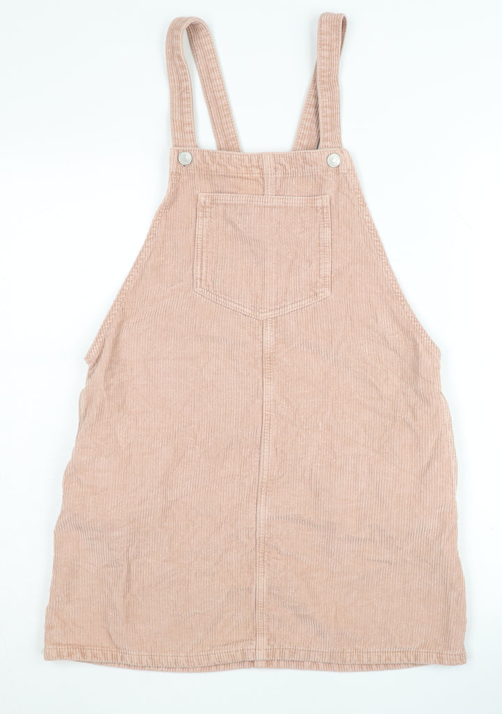 Topshop Beige Corduroy Pinafore Dress UK 10 Women