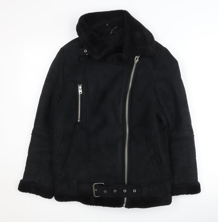Topshop Women’s Black Biker Jacket Size 6