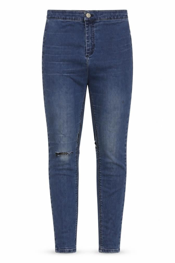 Front view of Topshop Women's Blue Skinny Jeans, size 8