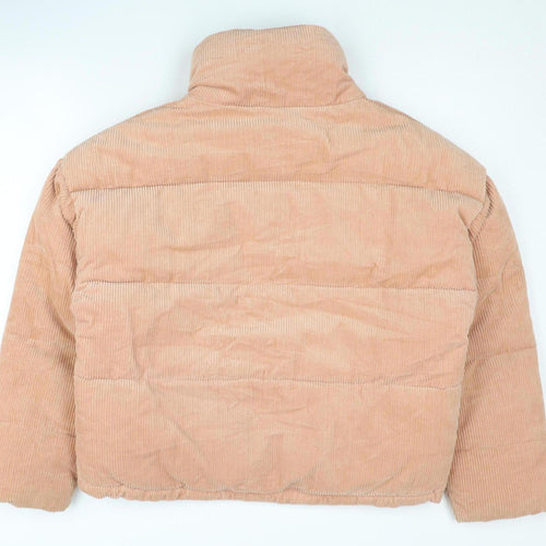 Topshop Women's Beige Cotton Puffer Jacket Size 6
