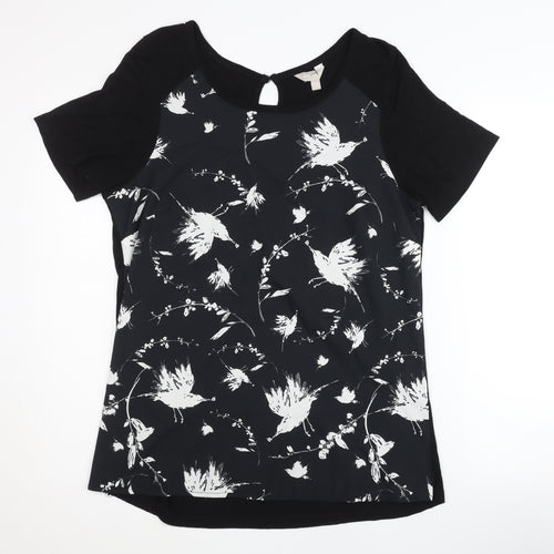 Anthology Women's Black Animal Print Blouse Size 12