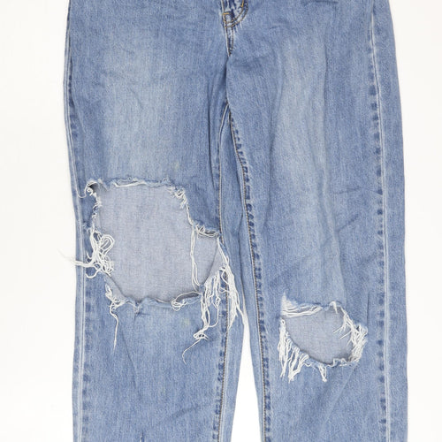 PrettyLittleThing Women's Blue Mom Jeans UK 8 Distressed