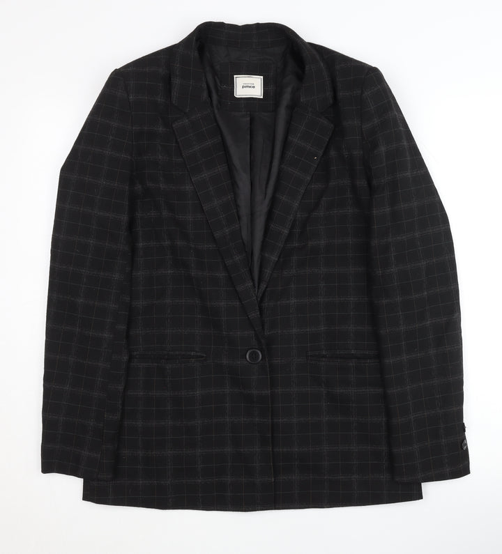 Pimkie Black Check Blazer Unisex M Formal Jacket