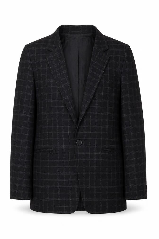 Pimkie Black Check Blazer Unisex M Formal Jacket