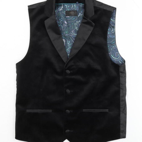 Next Boys Black Paisley Suit Waistcoat 10 Years - Formal Wear