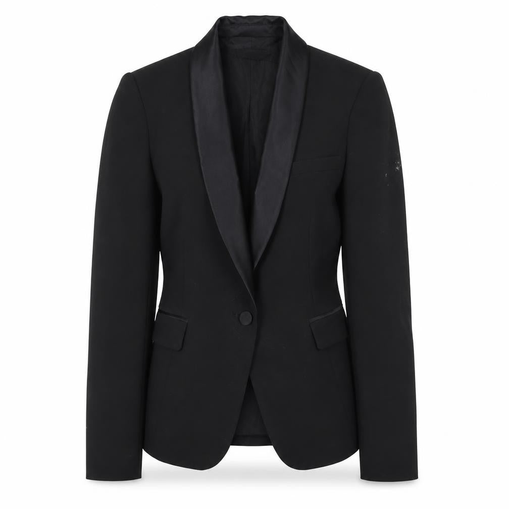 Front view of Zara Women's Black XS Tuxedo Suit Jacket