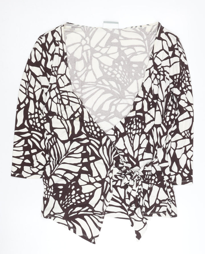 Wallis Women's White Geometric Wrap Tunic, Size 18