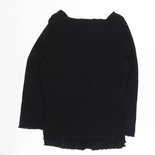 Next Women's Black Nylon V-Neck Blouse Size 10