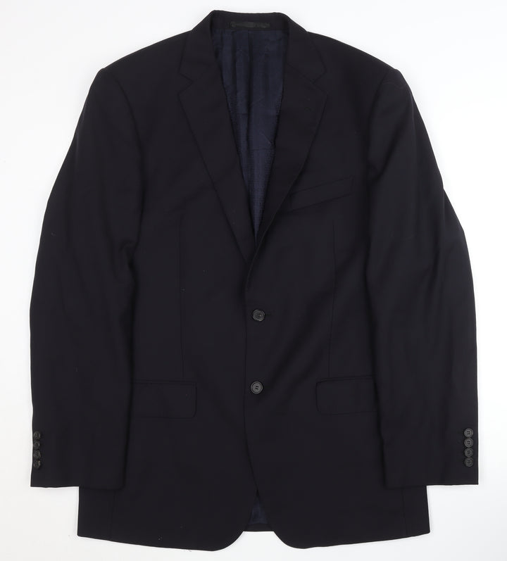 Marks and Spencer Men's Black Wool Long Blazer 40