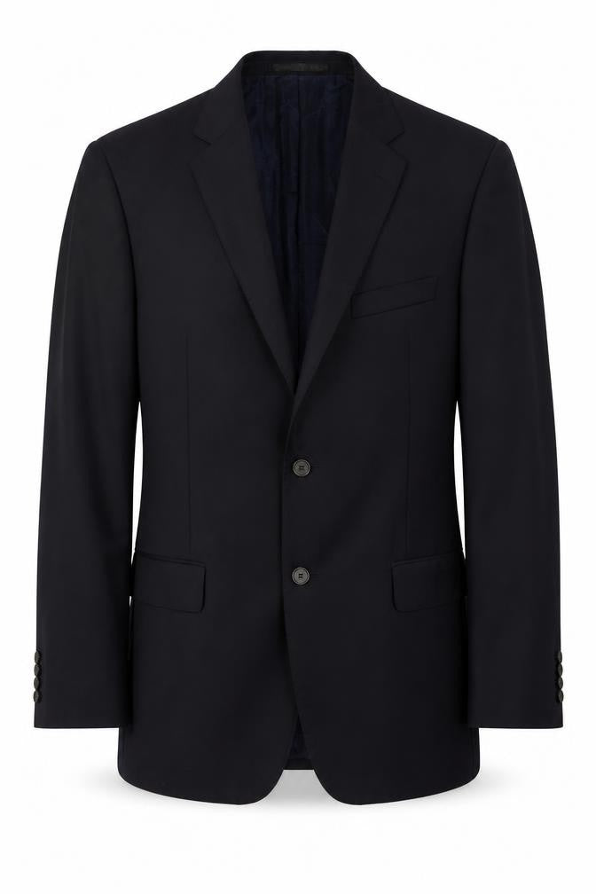 Front view of Marks & Spencer Men's Black Wool Long Blazer 40