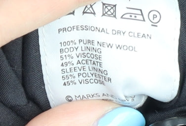 Marks and Spencer Men's Black Wool Long Blazer 40