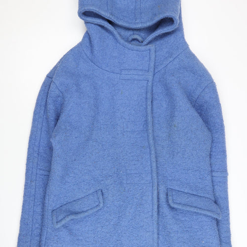 A&G Women's Blue Wool Coat Size 10 Hooded