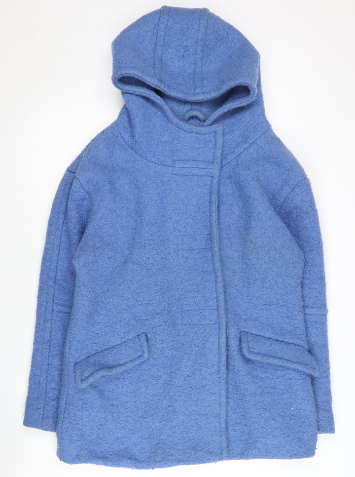 A&G Women's Blue Wool Coat Size 10 Hooded
