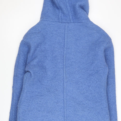 A&G Women's Blue Wool Coat Size 10 Hooded