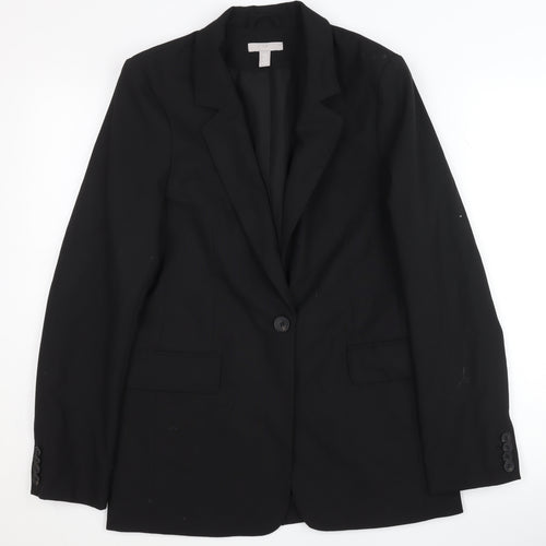 H&M Women's Black XS Blazer, Notch Lapel, Lined