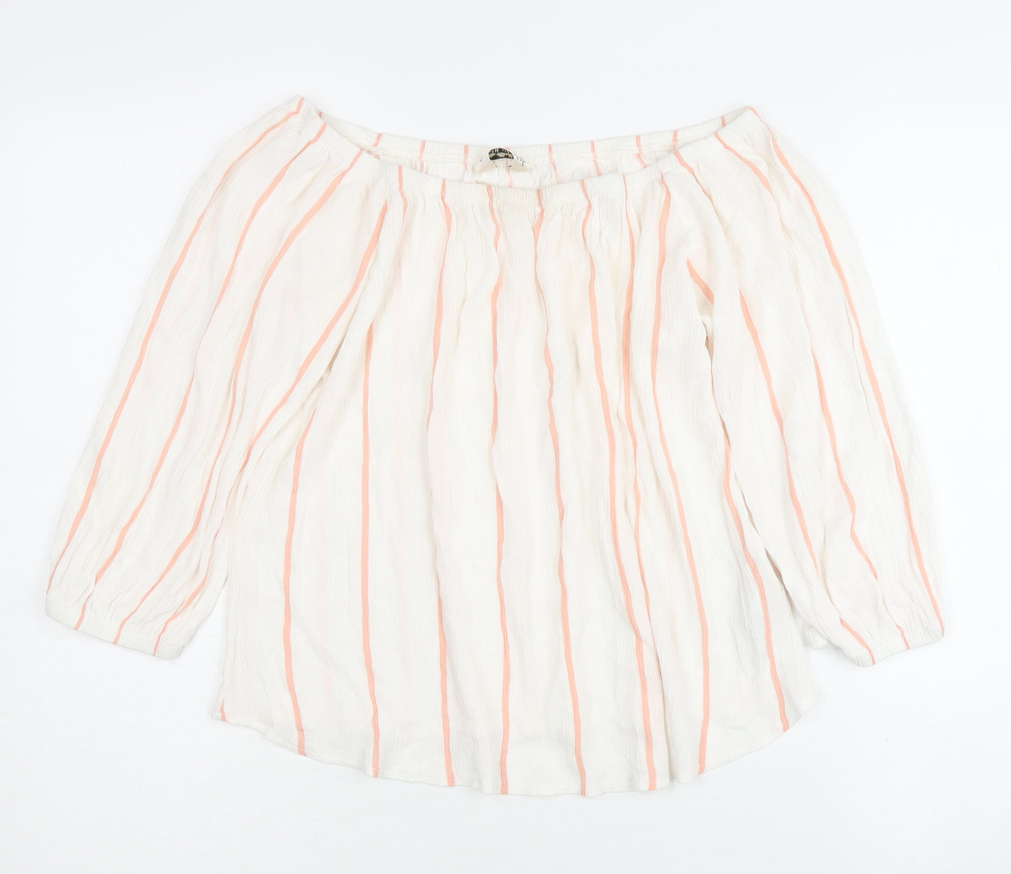 Miss Selfridge Women's White Striped Blouse UK 10