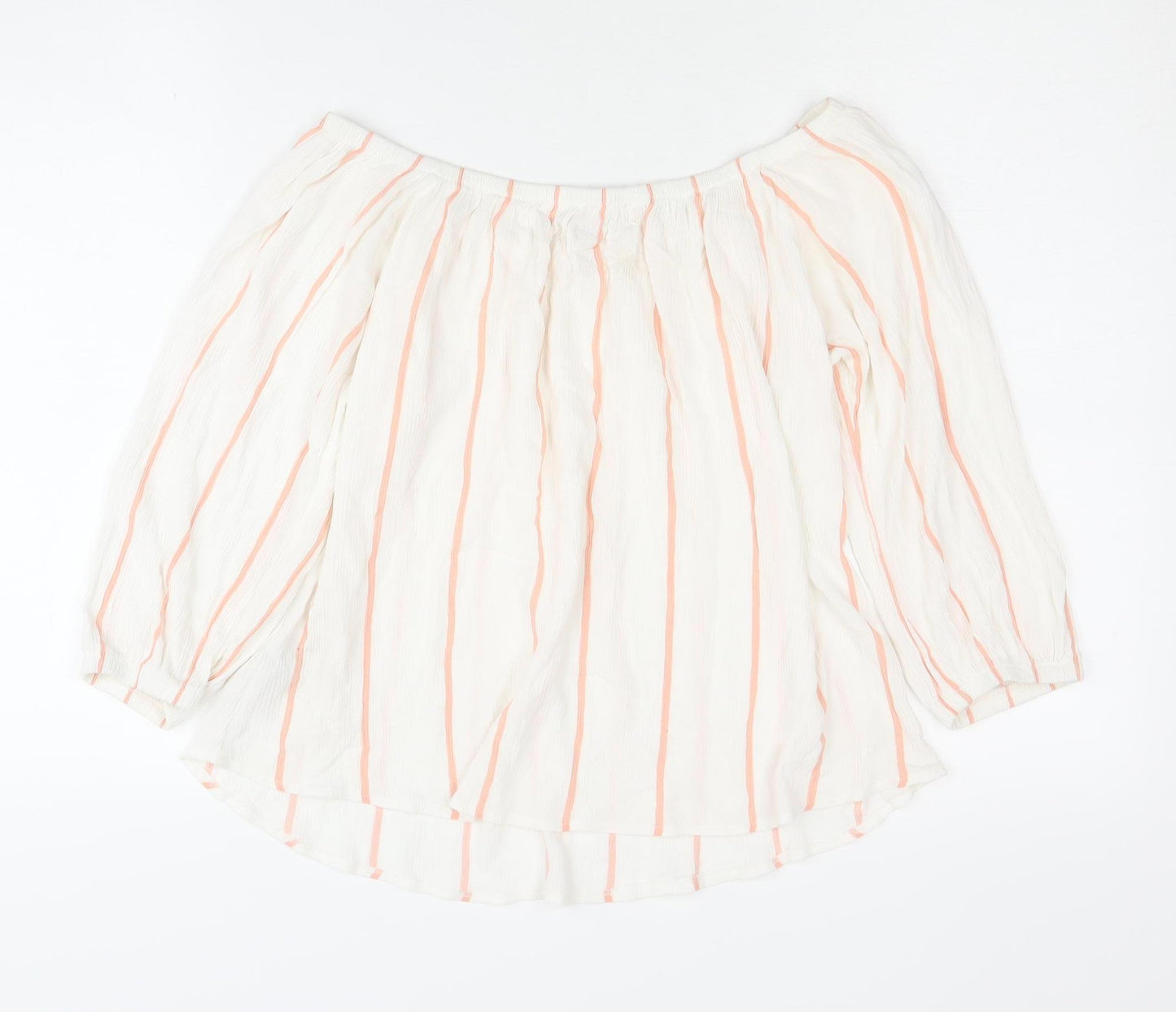 Miss Selfridge Women's White Striped Blouse UK 10