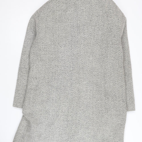Oasis Women's Grey XS Pea Coat, Lined with Button Accents