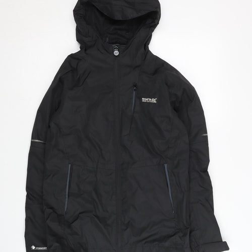 Regatta Boys Black Jacket 11-12 Years, Hooded & Lined