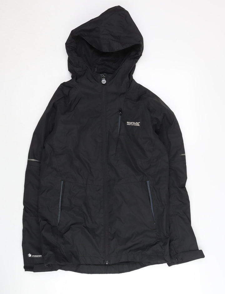 Regatta Boys Black Jacket 11-12 Years, Hooded & Lined