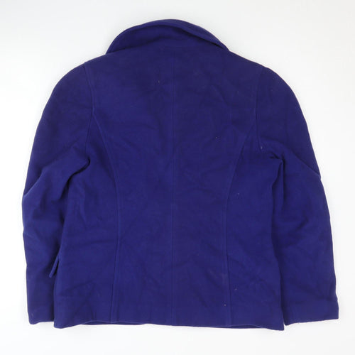 Women's Blue Wool Cashmere Blazer Shawl Lapel Size 2