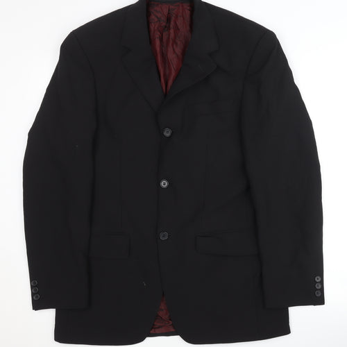 Contemporary Men's Black Suit Jacket 36R