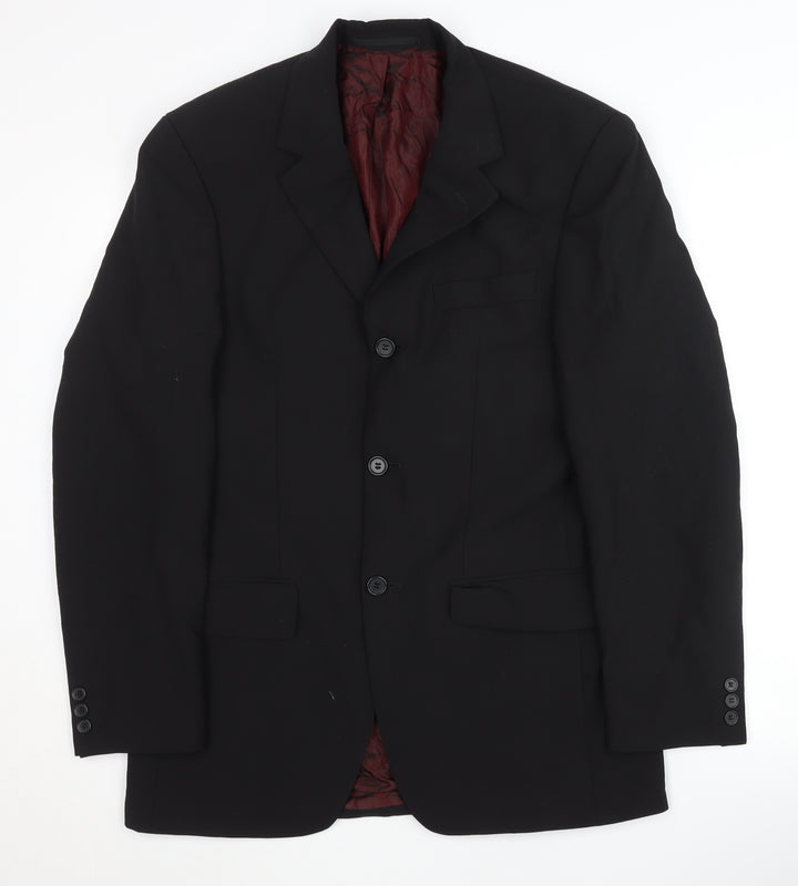 Contemporary Men's Black Suit Jacket 36R