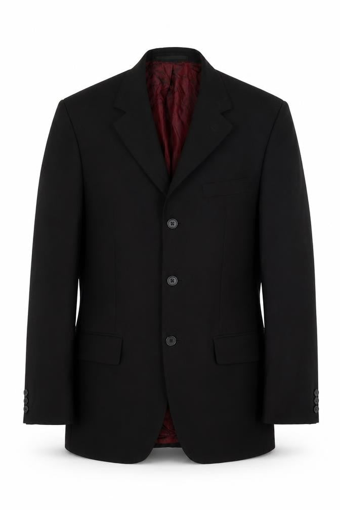 Front view of Contemporary Men's Black Suit Jacket 36R