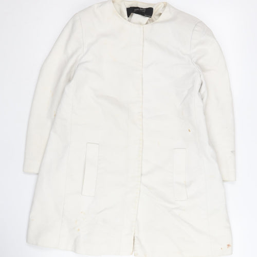 Zara Women’s White Mid-Length Coat Size S