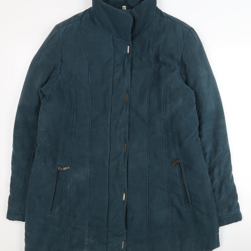 Klass Blue Suede Women's L Coat with Zipped Pockets