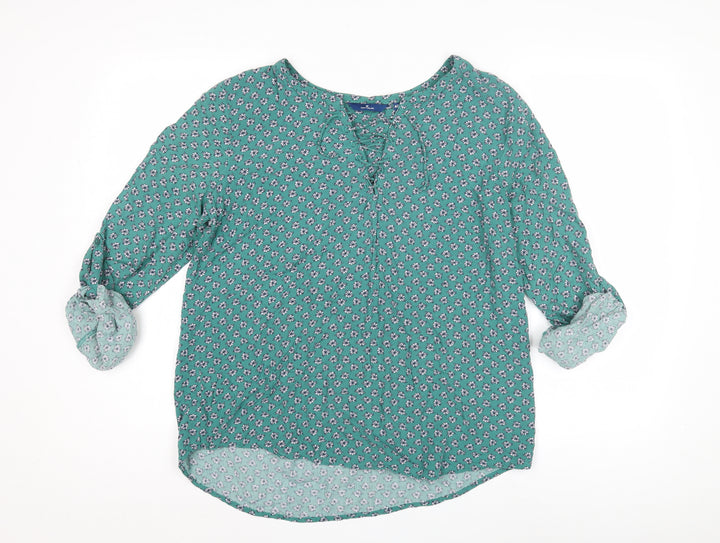 Tom Tailor Women's Green Floral Blouse, Size 12