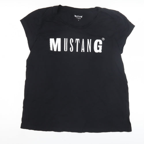 Mustang Unisex Black Crew Neck T-Shirt Medium