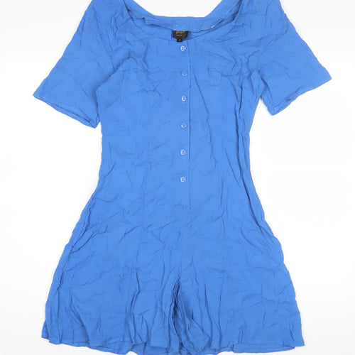 Pop Women's Blue Playsuit, Size 2, Belted Summer Casual
