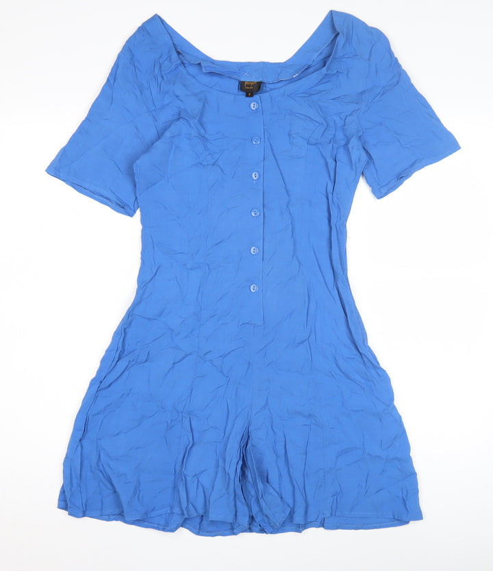 Pop Women's Blue Playsuit, Size 2, Belted Summer Casual