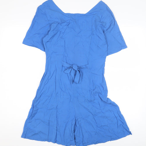 Pop Women's Blue Playsuit, Size 2, Belted Summer Casual