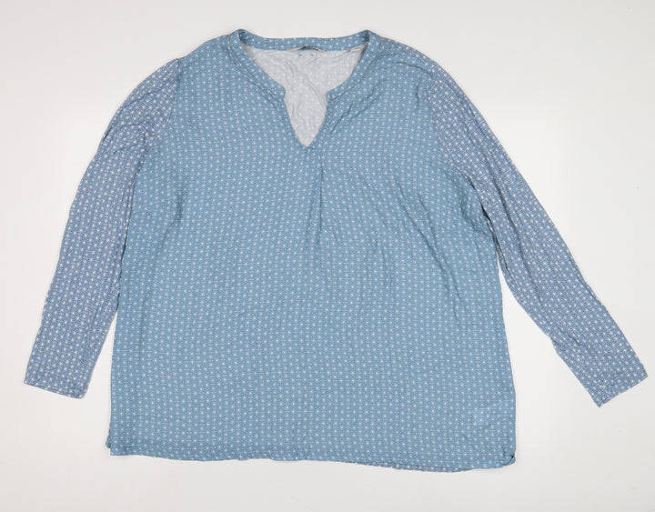 Limited by Tchibo Women's Blue Geometric Blouse Size 20