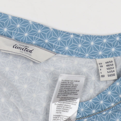 Limited by Tchibo Women's Blue Geometric Blouse Size 20