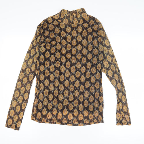 Chastar Women's Brown Geometric Blouse S