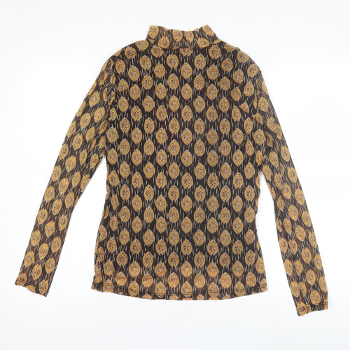 Chastar Women's Brown Geometric Blouse S