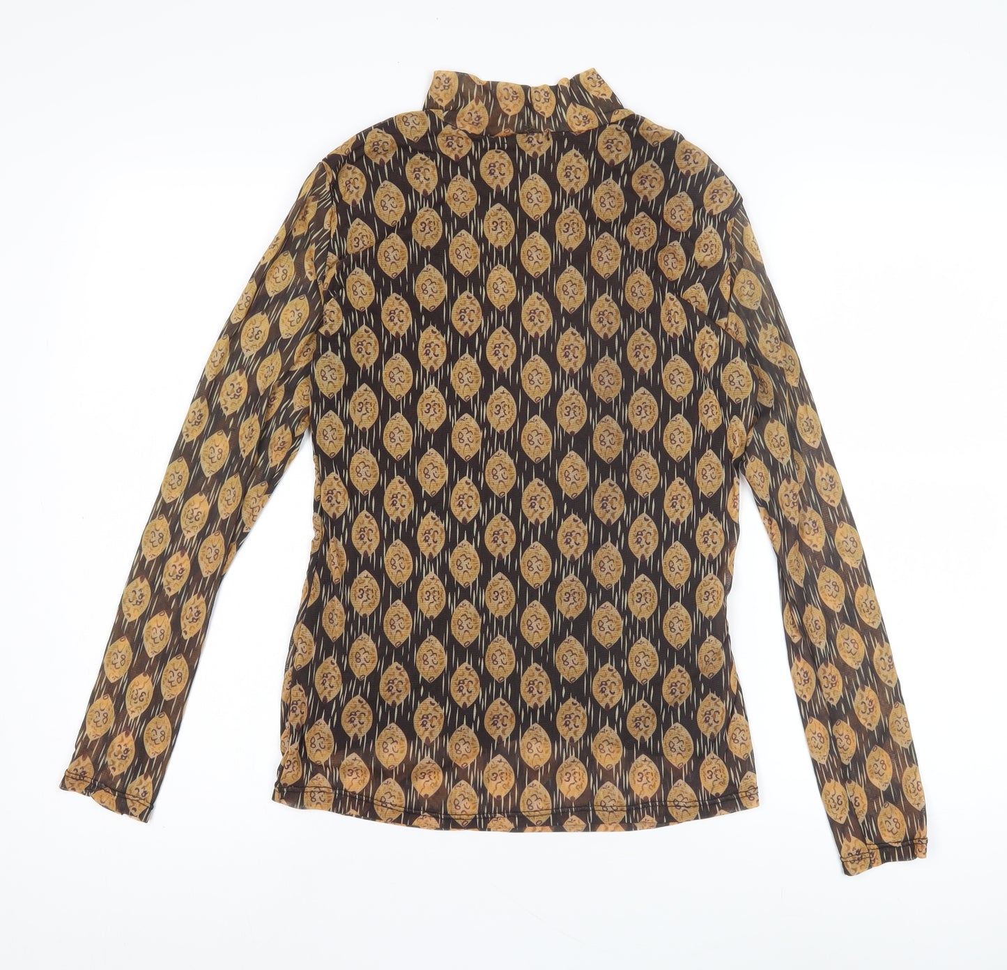 Chastar Women's Brown Geometric Blouse S